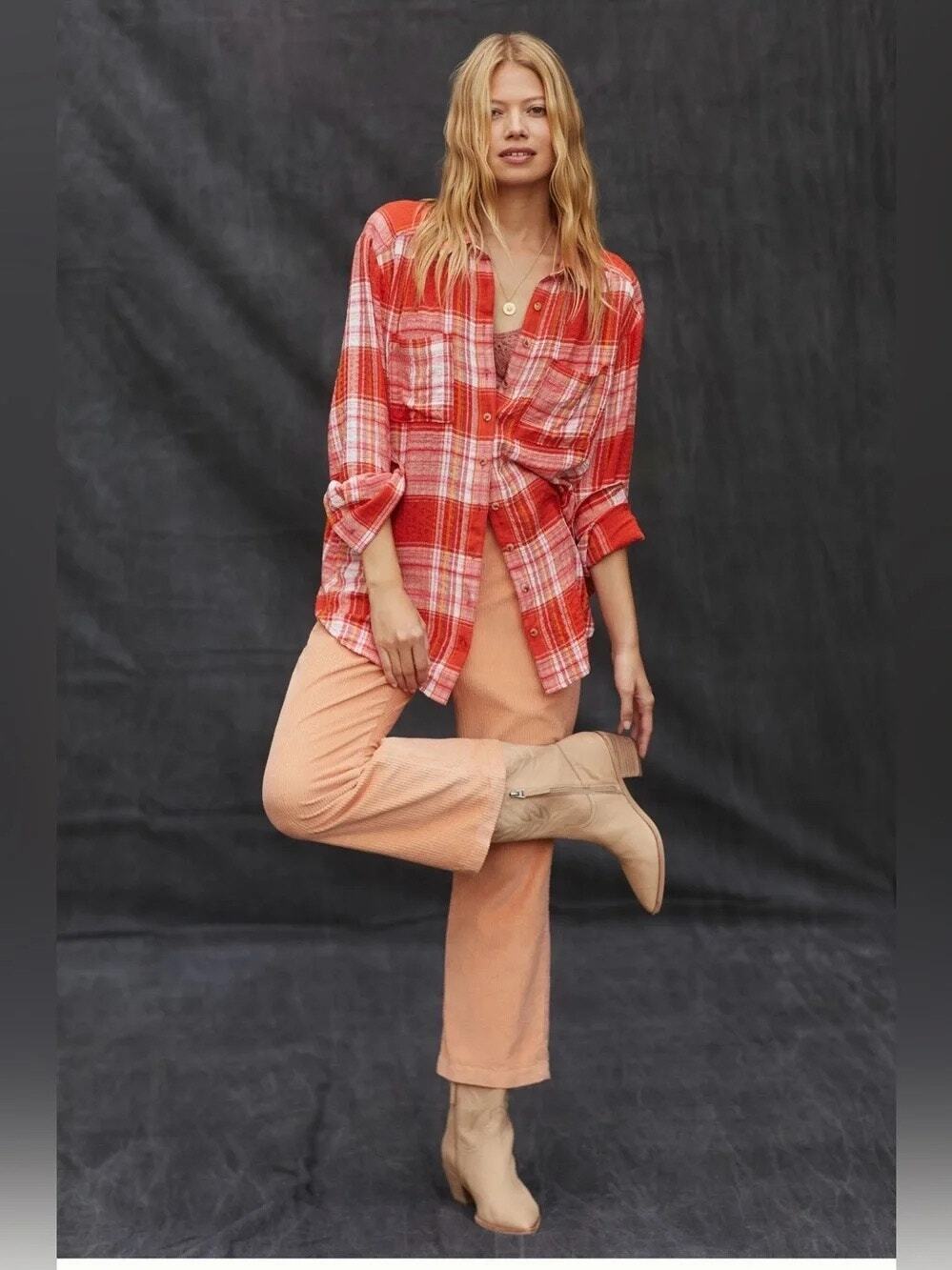 Anthropologie Pilcro Relaxed Plaid Button Down Shirt
